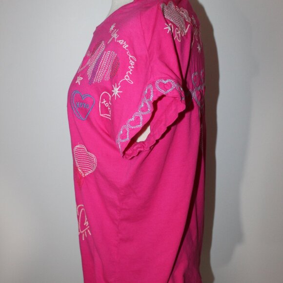 Johnny Was Biya JWLA Jade 3J Workshop Embroidered T-Shirt Top M - Picture 3 of 5